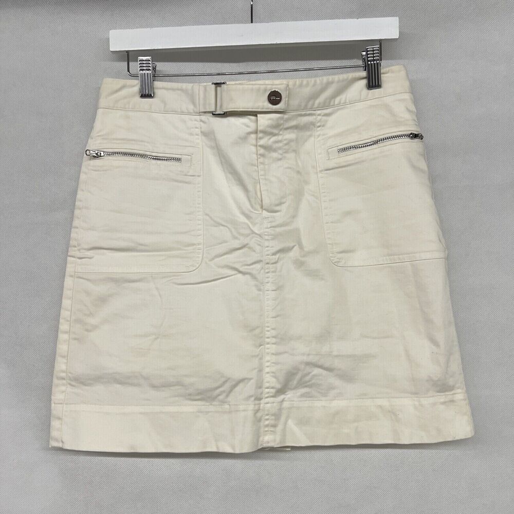 Womens Retro Ralph Lauren Golf Mini Skirt White Zipper Sz 4 Short off white